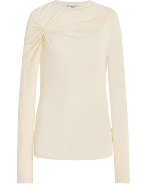 Agolde Lissa Ruched Jersey T-Shirt - Natural
