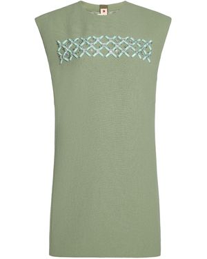Marni Wool Cocktail Dress - Green