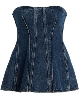 Agolde Lara Denim Corset Top - Blue