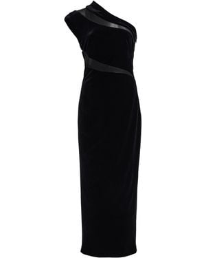 Carla Zampatti One-Shoulder Velvet Midi Dress - Black