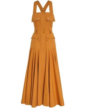 Zimmermann Luna Cotton Midi Dress - Orange