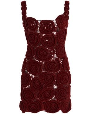 Nia Thomas Spiral Knit Mini Dress - Red