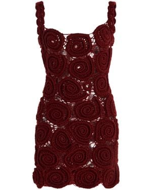 Nia Thomas Spiral Knit Mini Dress - Red