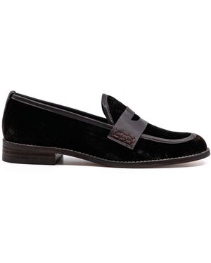 Andrea Gomez Camila Velvet Loafers - Black