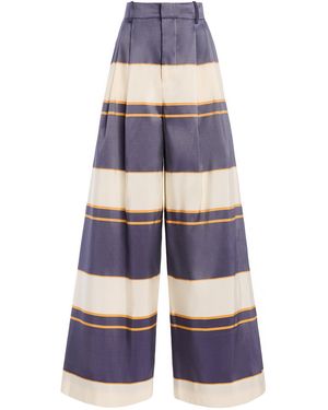 Rosie Assoulin Pleat Pleat Silk Wide-Leg Trousers - White
