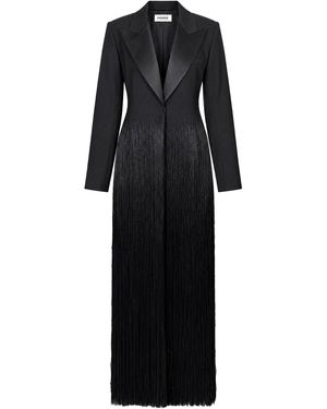Monse Fringed Stretch-Wool Jacket - Black