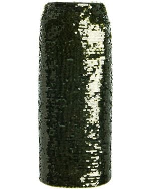 Carolina Herrera Sequined Midi Pencil Skirt - Green