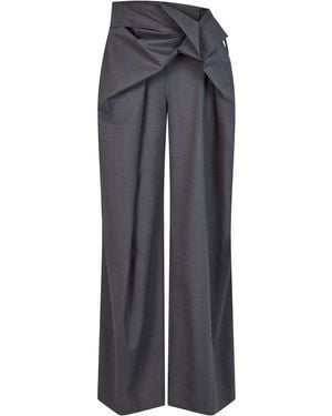 Heirlome Manuela Wool-Blend Wide-Leg Trousers - Blue