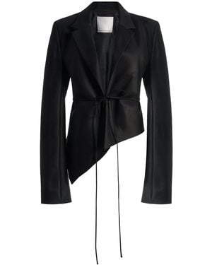 Christopher Esber Released Asymmetric Satin Blazer - Black