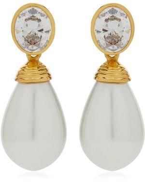VALÉRE Kaielle 22K-Plated Brass Earrings - White