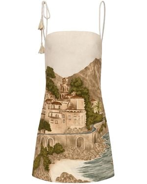 ANDRES OTALORA Una Tarde Eterna Linen Mini Dress - Natural