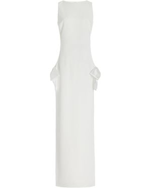 Monot Bow-detailed Cutout Crepe Gown - White
