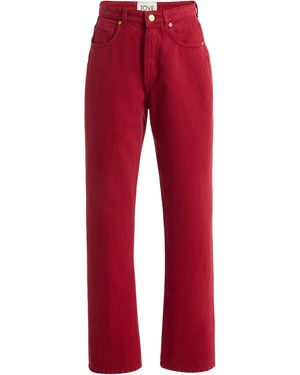 TOVE Senna Rigid Mid-Rise Straight-Leg Jeans - Red