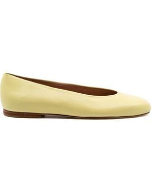 Andrea Gomez Dalia Leather Ballet Flats - Yellow