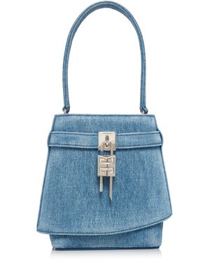 Givenchy Lock-Detailed Denim Bucket Bag - Blue