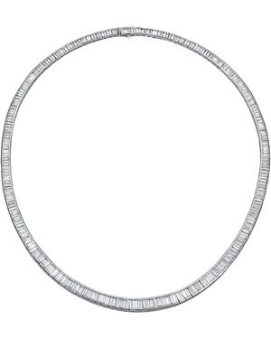 Mindi Mond New York Platinum Diamond Line Necklace - White