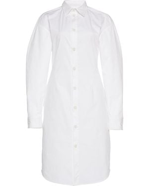 Bottega Veneta Stretch Poplin Shirt Dress - White