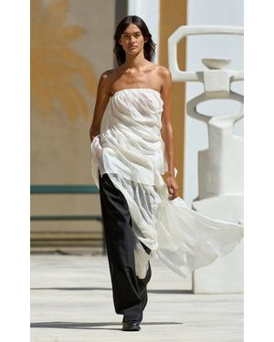 THE GARMENT Gilian Draped Chiffon Gown - White