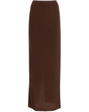 Colleen Allen Exclusive Silk Maxi Skirt - Brown