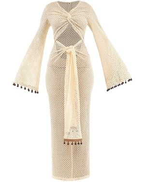 Andrea Iyamah Terry Cutout Crochet Maxi Dress - White