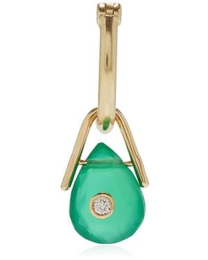 Pascale Monvoisin Orso 9K Diamond And Onyx Single Hoop Earring - Green