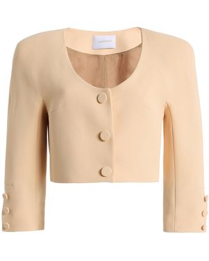 Harithand Exclusive Cropped Double Crepe Jacket - Natural