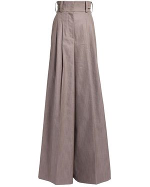 Elie Saab Cotton Twill Trousers - Brown