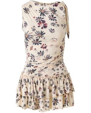 Siedres Floriana Ruffled Jersey Mini Dress - Natural