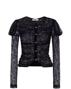 Siedres Uma Sheer Lace Top - Black