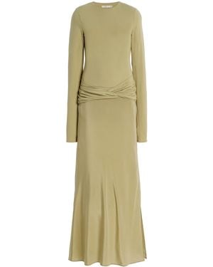SIR. Milesi Twisted Jersey And Satin Gown - Natural
