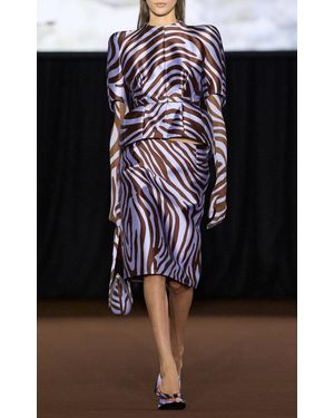 Mugler Zebra-Printed Knee-Length Pencil Skirt - Black