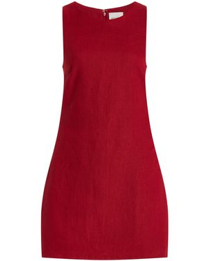 Posse Ellen Linen Mini Dress - Red