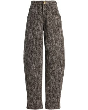 DARKPARK Khris Herringbone Cotton-Blend Barrel-Leg Pants - Gray