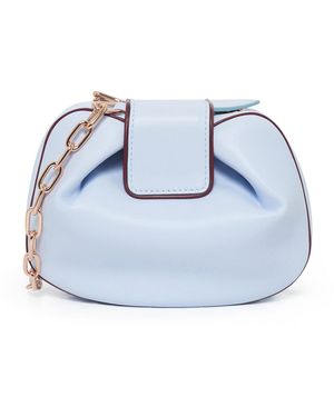 Gabriela Hearst Soft Demi Clutch With Chain And Tipping - Blue