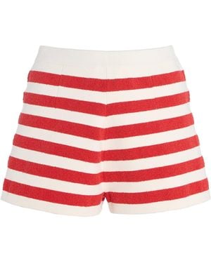 Posse Exclusive Riviera Ari Striped Knit Shorts - Red