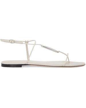 STUDIO AMELIA Pierre Leather Sandals - White