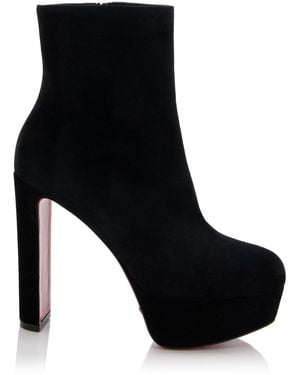 Christian Louboutin Loo 130mm Veau Velours Ankle Boots - Black