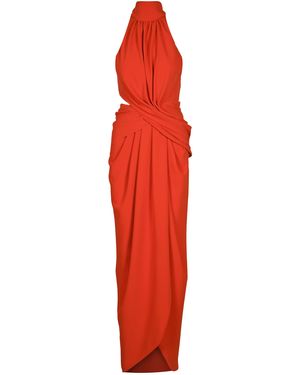 Johanna Ortiz Draped Maxi Dress - Red
