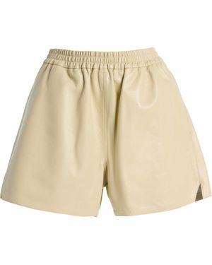 Arma Fyona Leather Mini Shorts - Natural