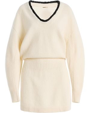 Alexis Colby Wool-Blend Sweater Mini Dress - Natural
