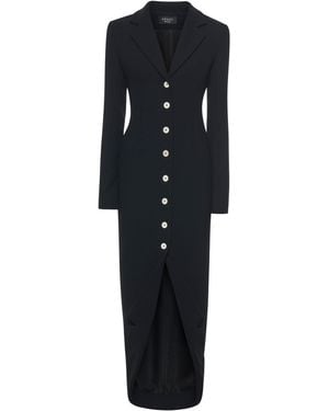 A.W.A.K.E. MODE Tailored Bonded Crepe Midi Blazer Dress - Black
