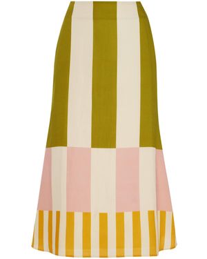 Cala De La Cruz Exclusive Fabiana Linen Skirt - Yellow