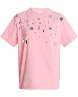 DES_PHEMMES Exclusive Riviera Embellished Cotton T-Shirt - Pink