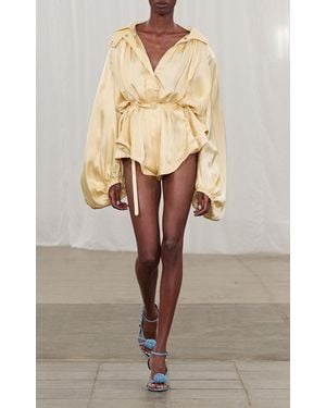 ROTATE BIRGER CHRISTENSEN Relaxed Chiffon Playsuit - Natural