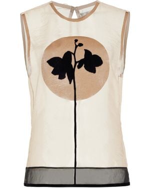 Ludovic de Saint Sernin Marisa Printed Organdy Sleeveless Top - White