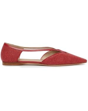 Max Mara Leather Ballet Flats - Red