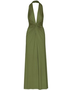ANDRES OTALORA Mendra Gathered Jersey Maxi Dress - Green