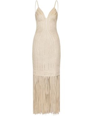 ANDRES OTALORA M/Area Lenta Fringed Maxi Dress - Natural