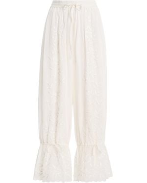 All That Remains Jenine Cotton-Silk Trousers - White