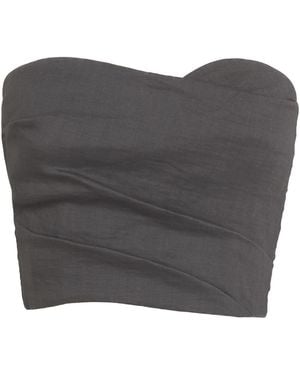 Cortana Brenna Strapless Hemp-Blend Top - Black